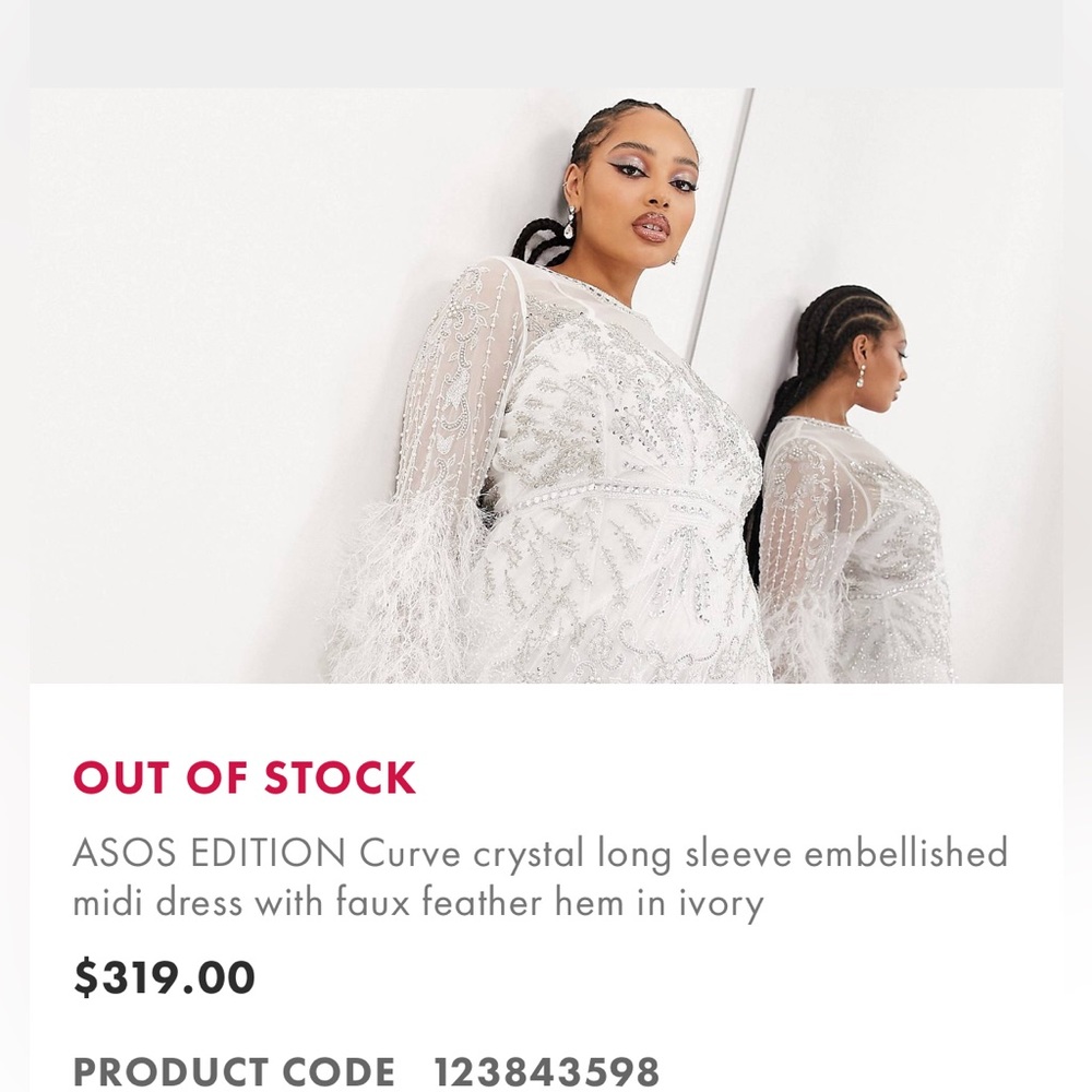 ASOS OUT OF STOCK (never worn)